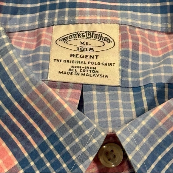 Brooks Brothers Casual Pink and Blue Plaid Shirt - Picture 2 of 3